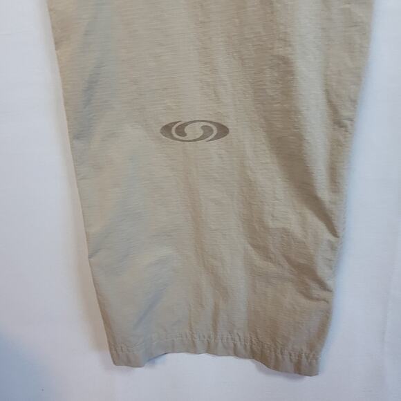 Salomon Convertible Hiking Pants Wms Sz 8/32Wx30 Zip Off Khaki Outdoors Ripstop - Picture 4 of 12